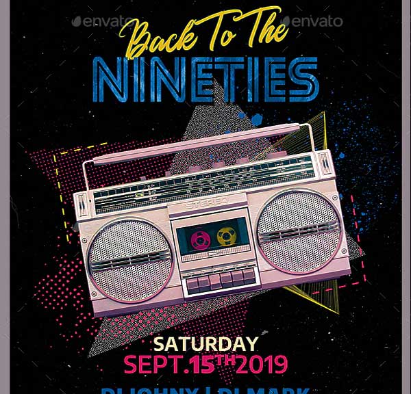 Retro Party Print Flyer Template