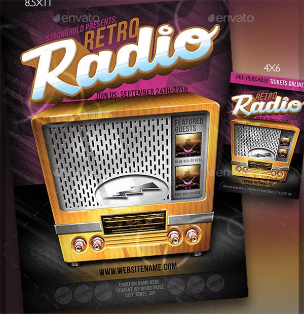 Retro Radio Event Flyer Template