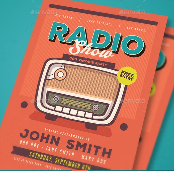 Retro Radio Event Flyers Template