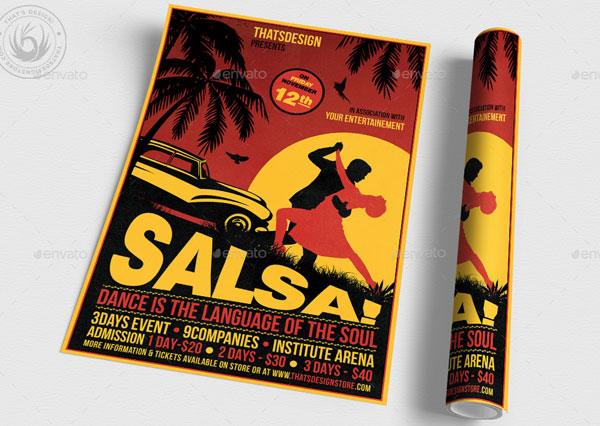 Retro Salsa Flyer Templates