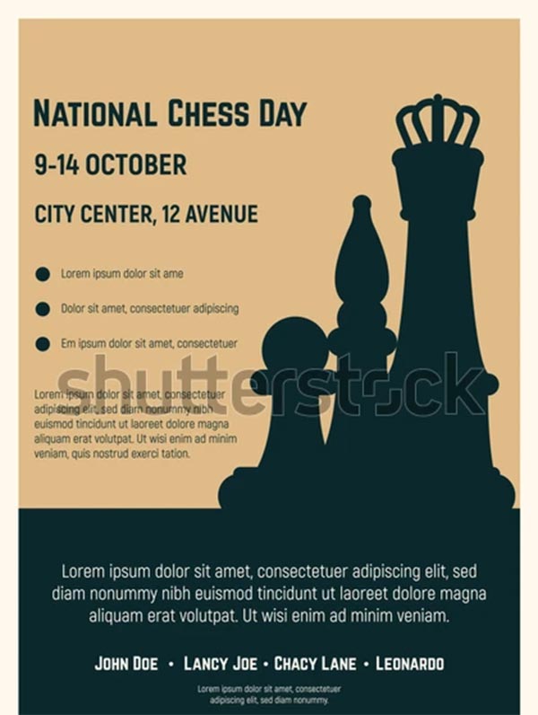 Retro Style Chess Day Flyer Template