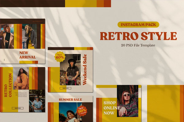 Retro Style Instagram Banners Pack
