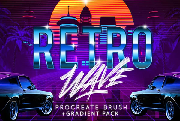 Retro Waves Photoshop Brushes