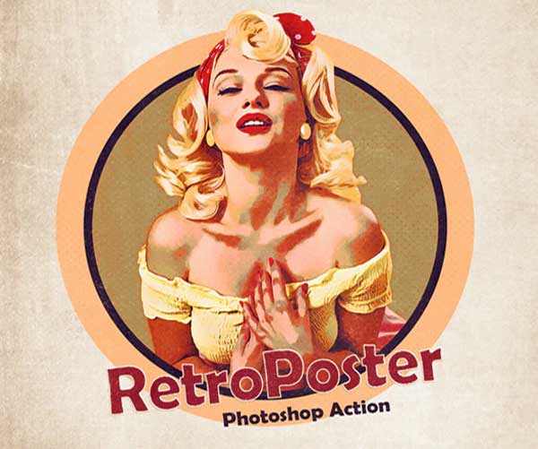 RetroPoster Lady Photoshop Action