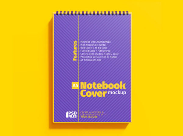 Ring Note Book Cover PSD Mockup Template