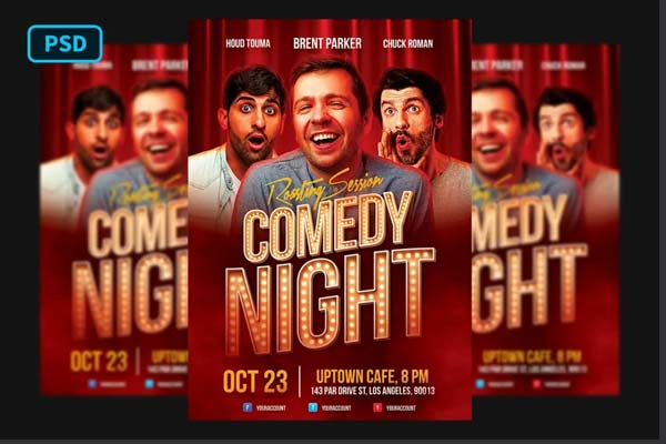 Roasting Night Comedy Flyer Template