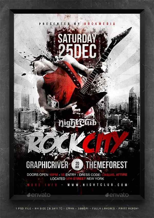 Rock City Concert Flyer & Poster Template