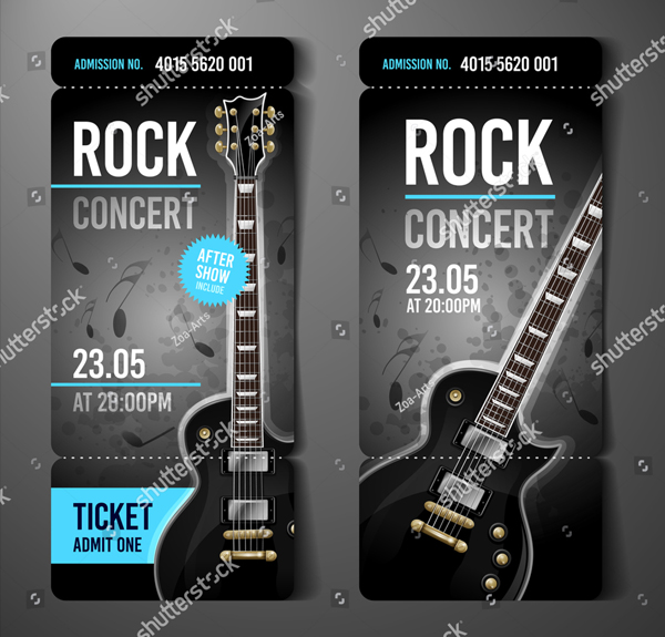 Rock Festival Concert Ticket Design Template