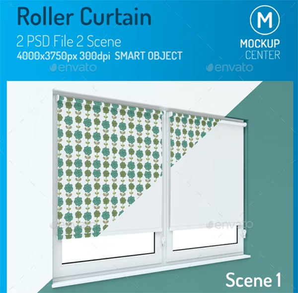 Roller Curtain Mockup Design