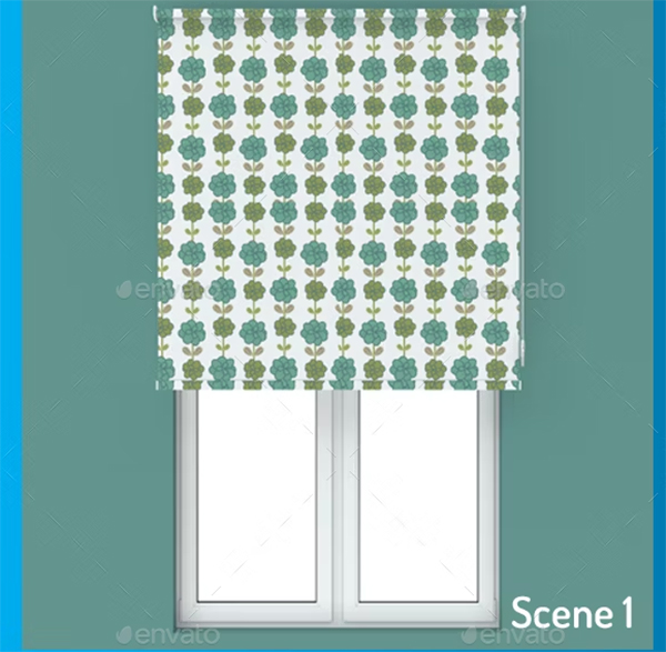 Roller Curtain Mockup Template