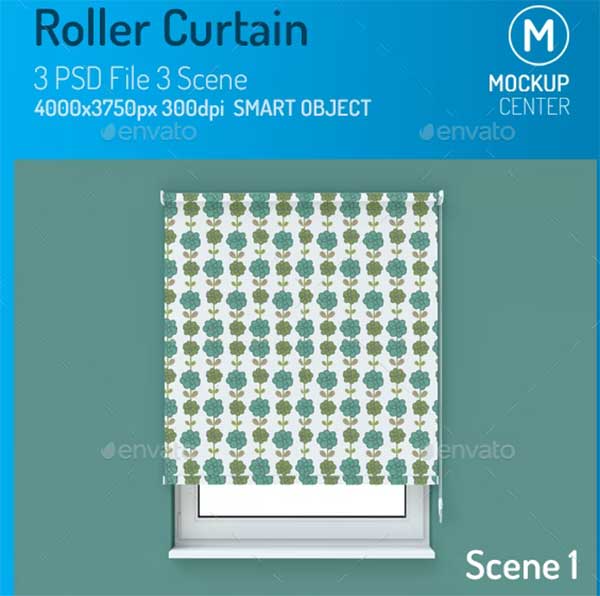 Roller Curtain Mockup