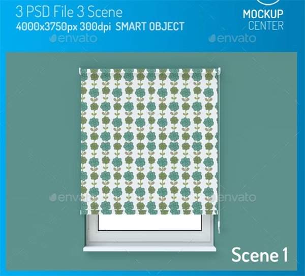 Roller Curtain Mockup