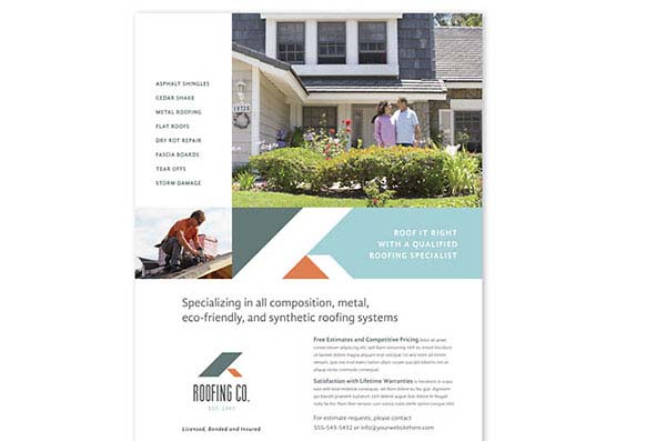 Roofing Construction Company Flyer Template