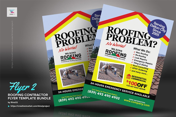 Roofing Contractor Flyer Bundle