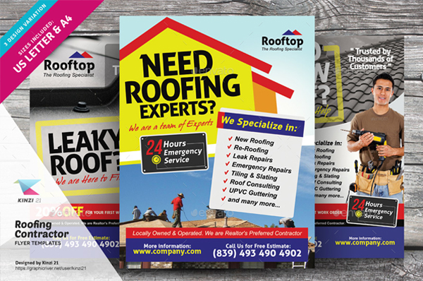 Roofing Contractor Flyer Templates