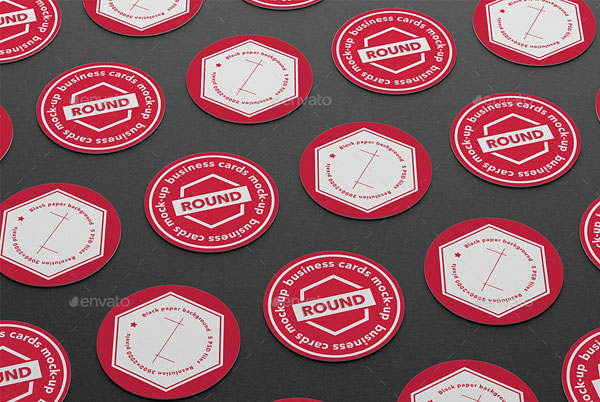 Round Business Cards Mock-up