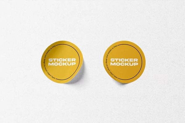 Round Sticker Mockups Premium