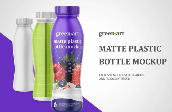 Rounded Matte Plastic Bottle Mockup
