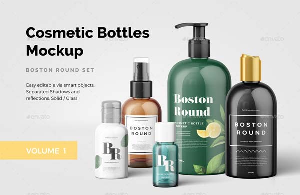 Rounded Plastic Bottle Mockup Design