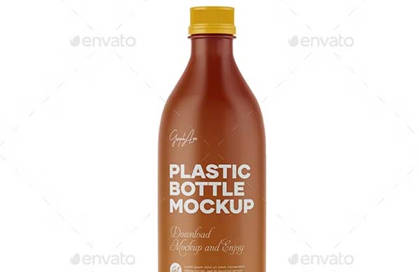 Rounded Plastic Bottle PSD Mockup