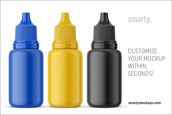 Rounded Plastic Dropper Bottle Mockup