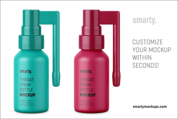 Rounded Plastic Throat Bottle Mockup