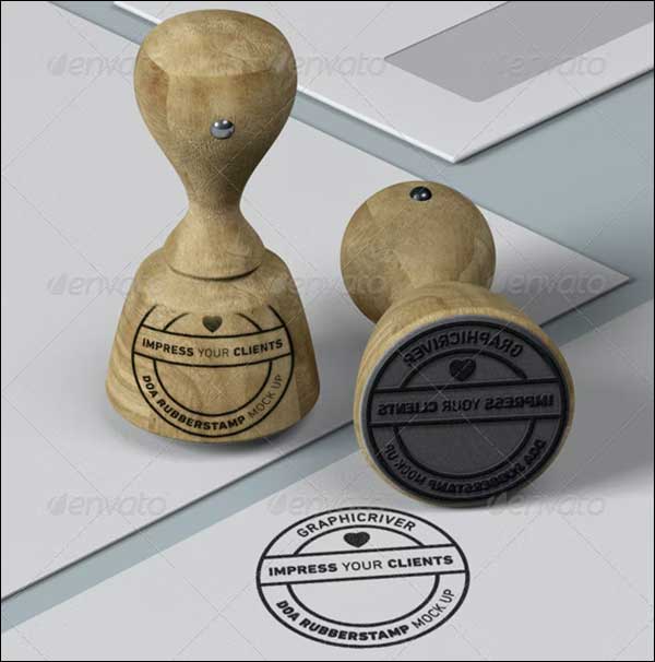 Rubber Stamp and Stationary Mockup