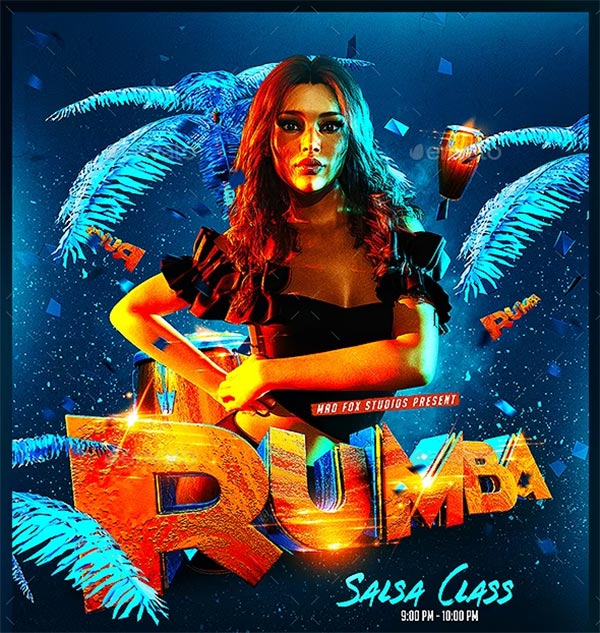 Rumba Latin Party Flyer  Template