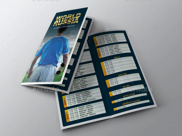 Russia World Soccer Cup Schedule Brochure