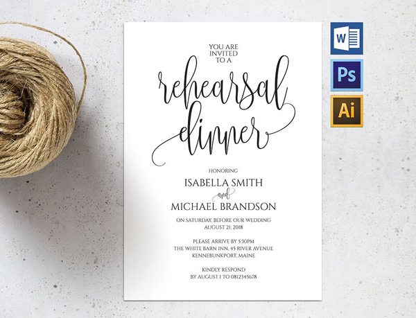 Rustic Rehearsal Dinner Invitation