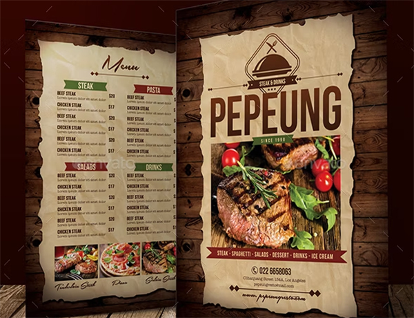 Rustic Restaurant Menu Template