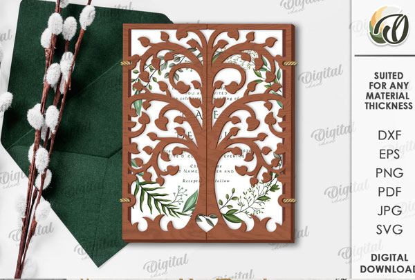 Rustic Wedding Card Invitation Template