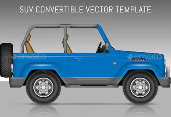 SUV Jeep Convertible Mockup
