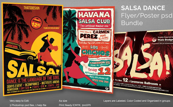 Salsa Dance Flyers Bundle