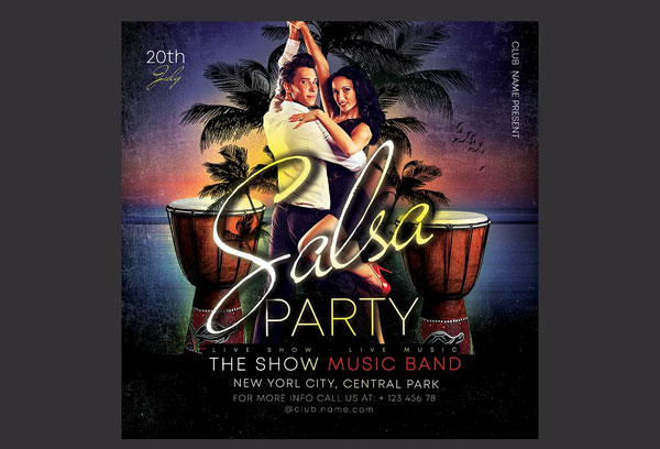 Salsa Music Party Flyer