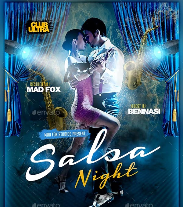 Salsa Night PSD Party Flyer Template