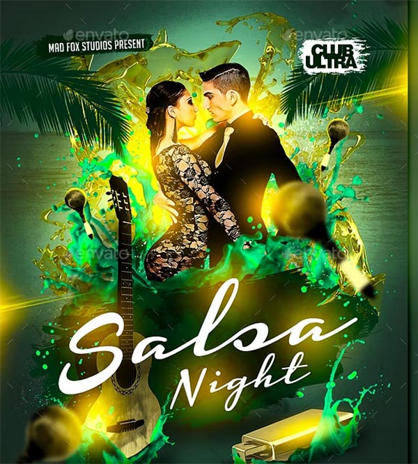 Salsa Night Party PSD Flyer