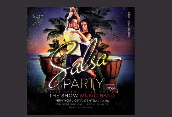 Salsa Party Flyer Printable Template Download