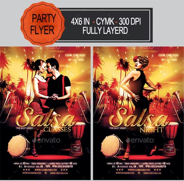 Salsa Party PSD Flyer Templates
