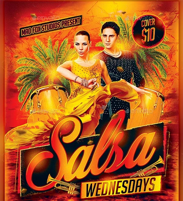 Salsa Wednesdays Party Flyer