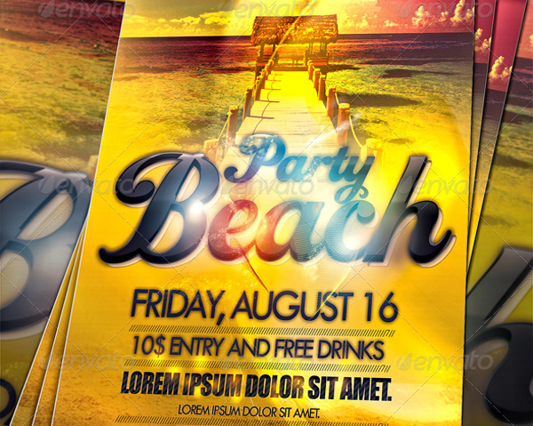 Sample Amazing Beach Party Flyer PSD