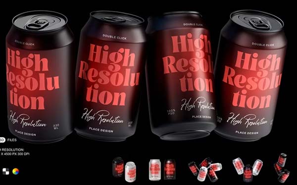 Sample Beer and Soda Can Mockup