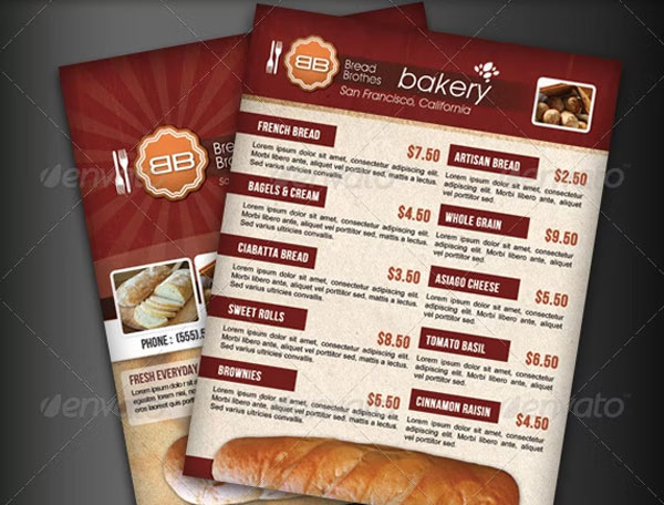 Sample Breakfast Menu Flyer
