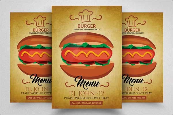 Sample Burger Fast Food Flyer