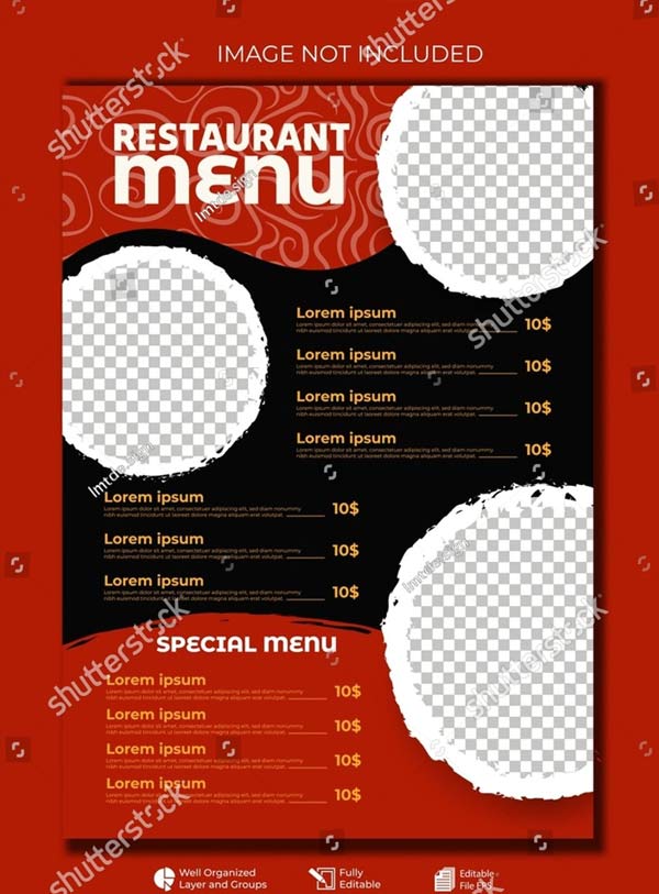 Sample Burger Menu Template