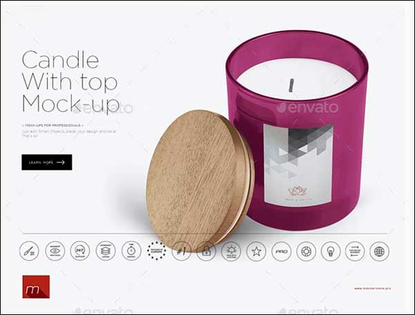 Sample Candle in Glass Mock-up