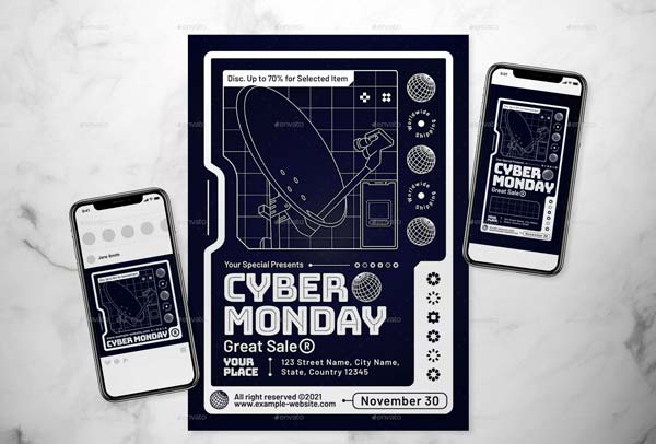 Sample Cyber Monday Event Flyer Set
