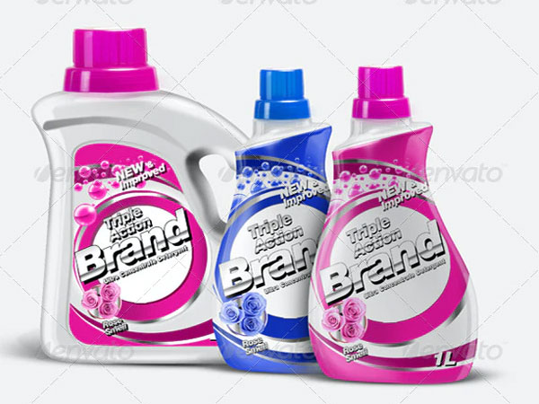 Sample Detergent Bottles Mock-up