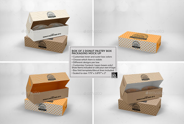 Sample Donut or Pastry Box Packaging Mockup