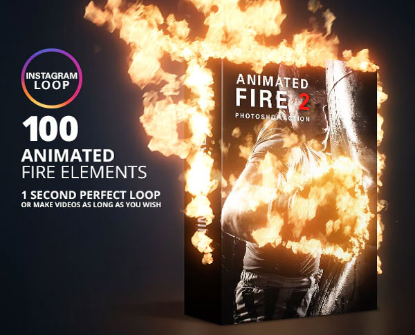 Sample Fire Elemental Photoshop Actions